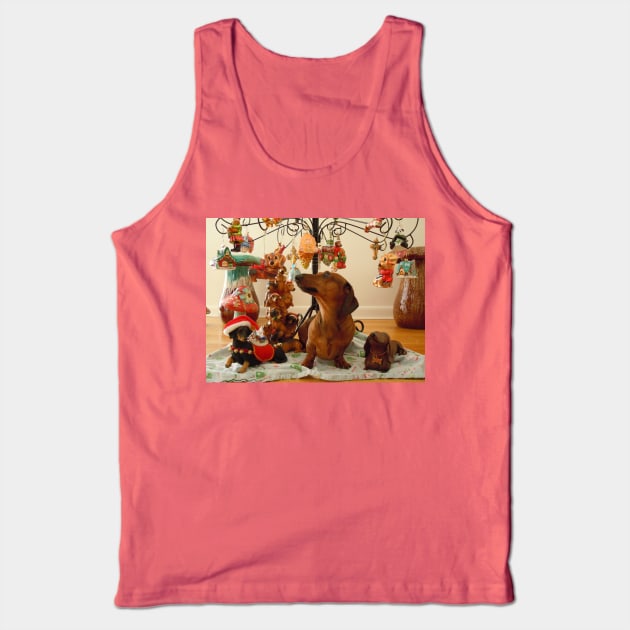 Christmas Dachshund (Version 2) Tank Top by DebiCady